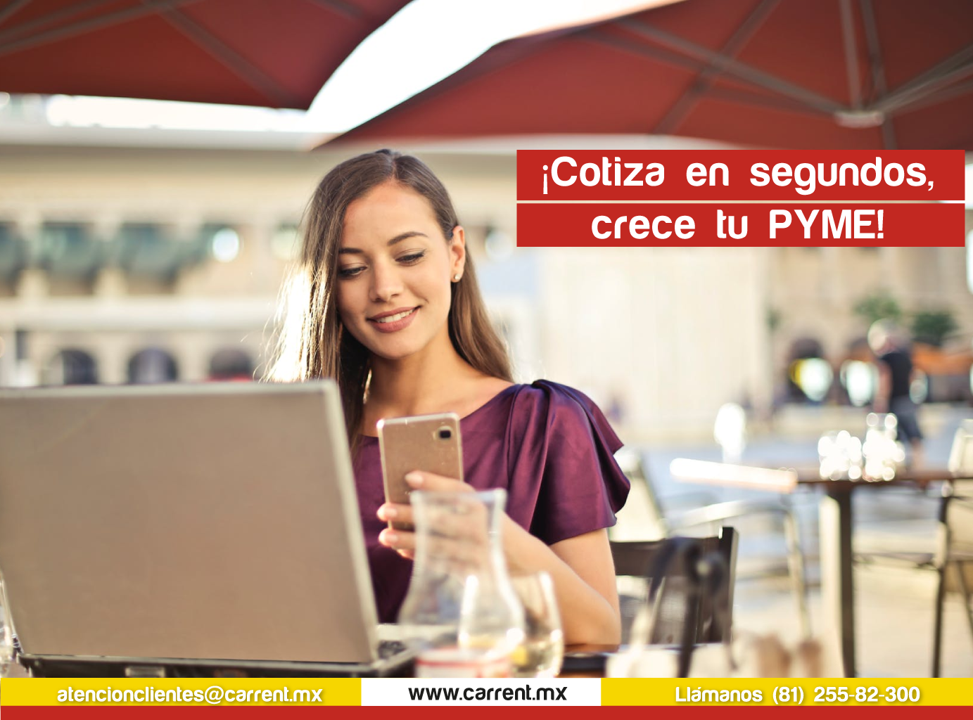 ¡Solo necesitas 2 minutos para cotizar y crecer tu PYME! 01 81 2558 2300
